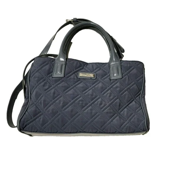 Vera Bradley Womens Purse Solid Gray Quilted 2-Handles Shoulder Strap Pockets - Picture 1 of 12